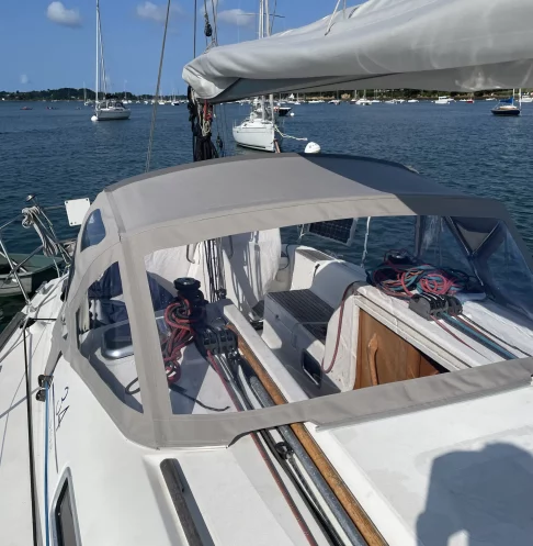 capote de roof - toile enduite gris perle